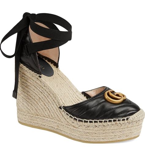 black and gold gucci espadrilles|Gucci espadrilles wedges.